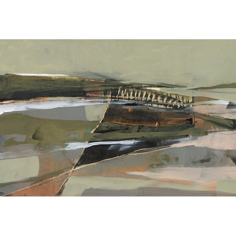 Réfracté Horizon II par Jennifer Goldberger - peinture sur toile tendue, H 32 po x l 48 po
