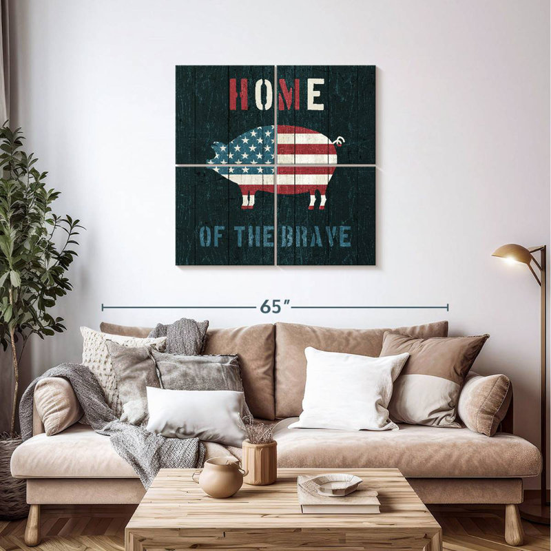 Kema American Farm Pig Wall Sign, 38" H x 38" W