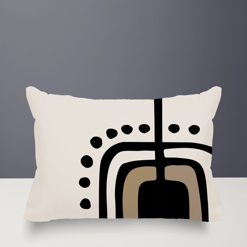 Coussin lombaire réversible intérieur / extérieur Sofi Minimalist, H 14 po x l 20 po, Beige