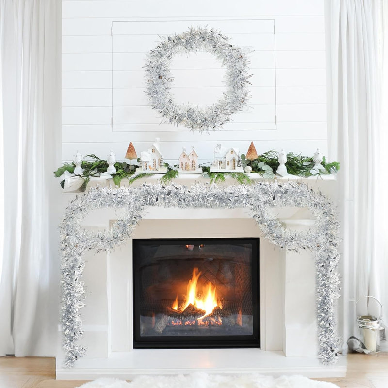 Anistasia Faux Garland, 9.17cm H x 4.40cm L x 5.11cm D, Silver