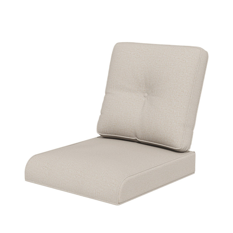 Coussin d'extérieur à assise profonde avec tissu en oléfine, Beige