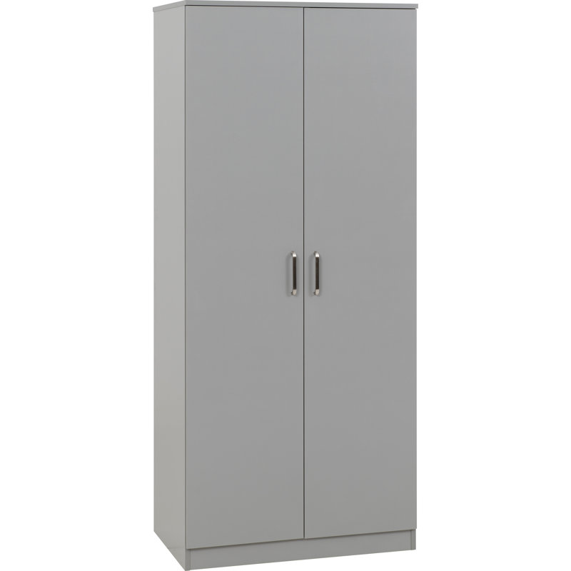 Sumrah 2 Door Manufactured Wood Wardrobe, Light Grey