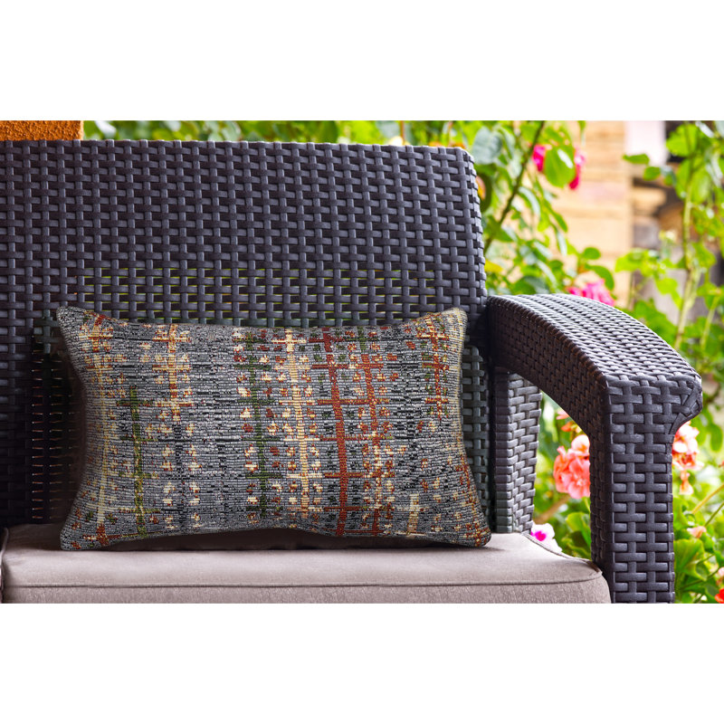 Marina Geometric Indoor/Outdoor Throw Pillow, Black