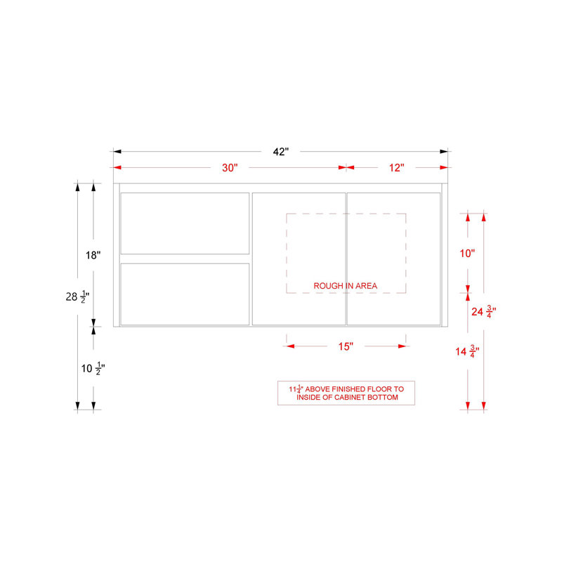Gilded Single Left/Right Bath Floating Vanity, Smoked Modern, 42"