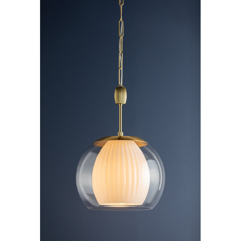 CLEMENTON PENDANT, 24" H x 17" W x 17" D, Brass