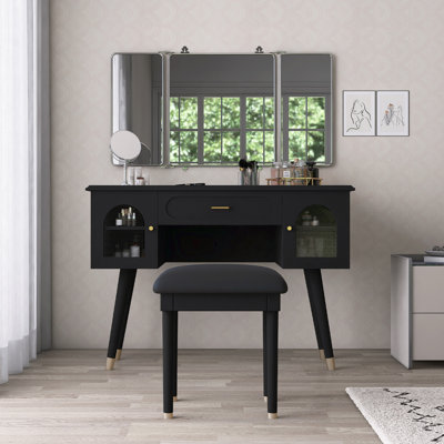 Elegant Vanity Makeup Table & Chair Set