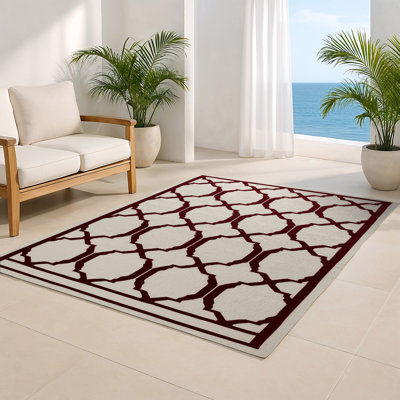 Trellis Gray Indoor and Outdoor Area Rug