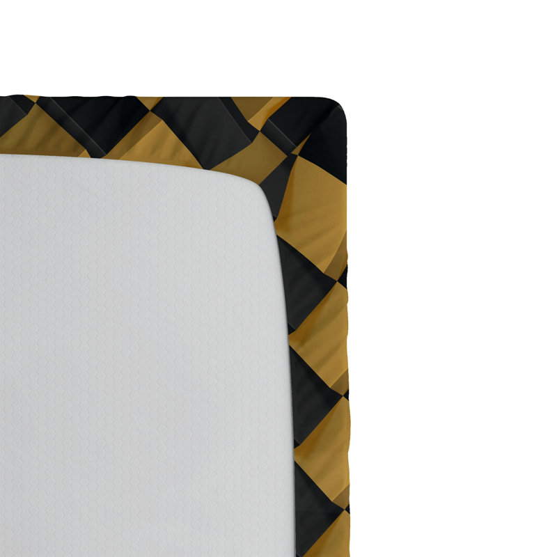 Drap-housse Ambesonne, Drap-housse simple TG, Gris anthracite, gris, café pâle / carreauté