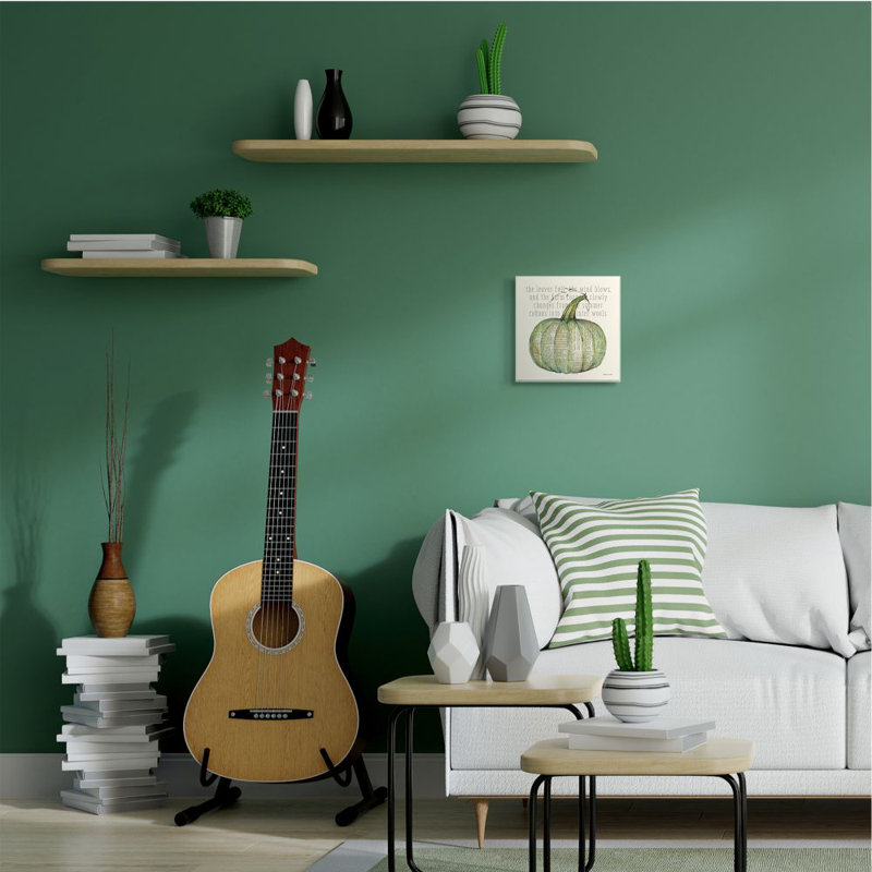 «Leaves Fall Green Pumpkin Autumn Seasonal» par Stephanie Workman Marrott - impression d'art graphique, Plaque murale