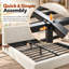 Lit plateforme à lattes AirFrame 77,2 pouces Sidmouth, tables d'appoint réglables, extension automatique