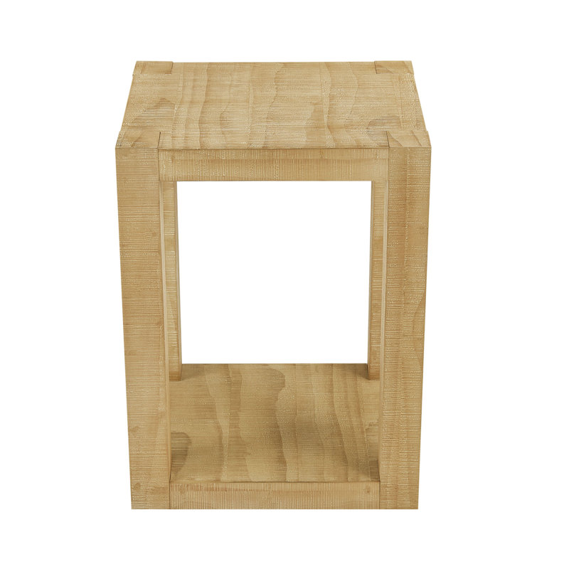 Table basse moderne à deux niveaux avec tablette ouverte, placage en bois aggloméré, base piédestal robuste, multifonctionnel pour le salon, assemblage facile