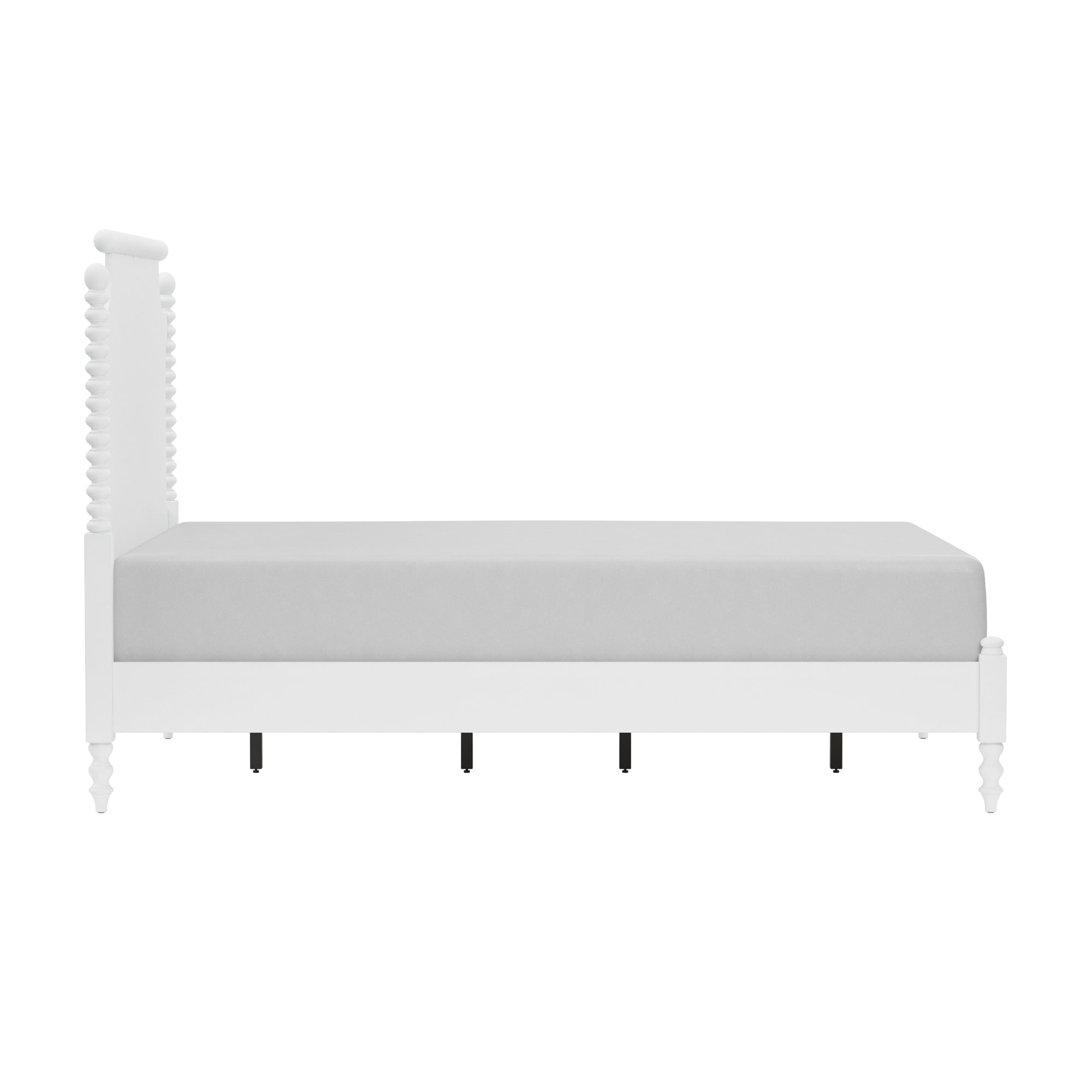 Nadette Spindle Bed, White, Queen