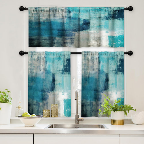 Wayfair | Blue Kitchen Valances & Kitchen Curtains You'll Love in 2024