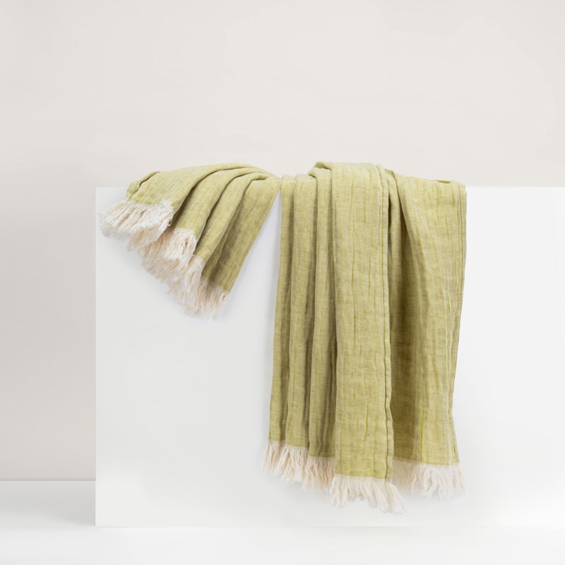 Soho Cotton/Linen Throw, Lime