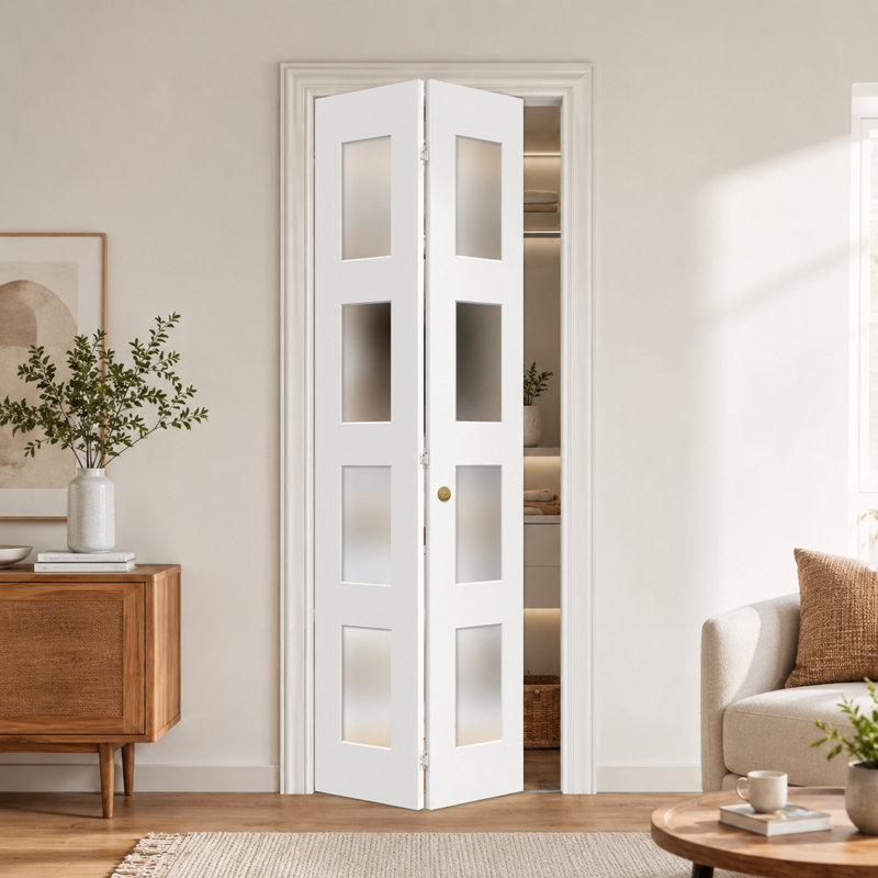 Porte pliante pliante en verre givré 4-Lite, 24 po x 80 po