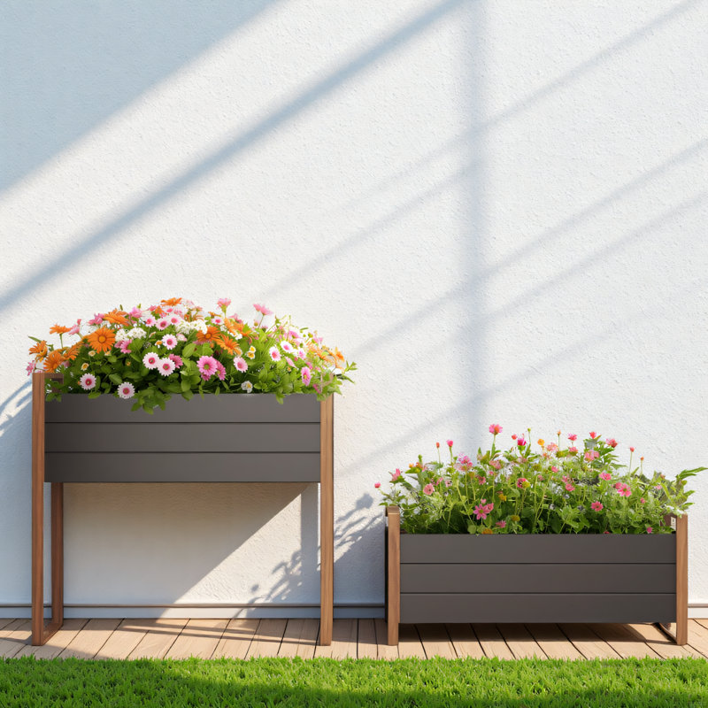 Ensemble de 2 boîtes à fleurs en métal 2 pièces