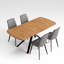 Ensemble de salle à manger 5 pièces, table en chêne et chaises rembourrées-1490938928-1490938929