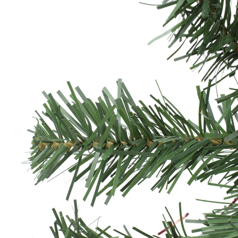 Ornement de Noël artificiel 30 po rouge et doré cèdre et pomme de pin non éclairé