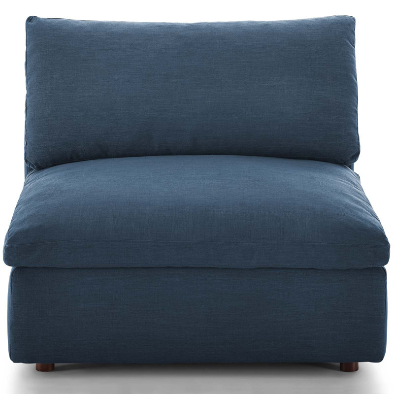 Modway Copper Grove Hrazdan Down-filled Over-stuffed Armless Chair, Azure Polyester