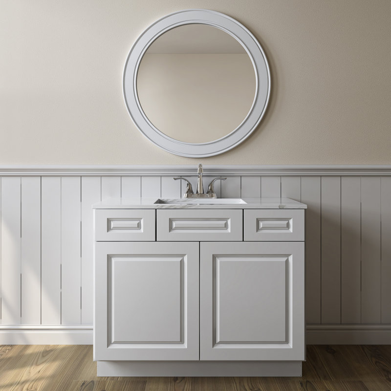 Base de meuble-lavabo simple 36 po seulement, Blanc