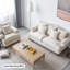 Causeuse coussin beige en coton et lin