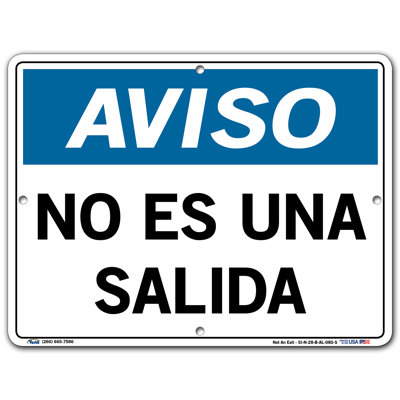 Vestil Spanish Notice Sign -  SI-N-28-B-AL-080-S