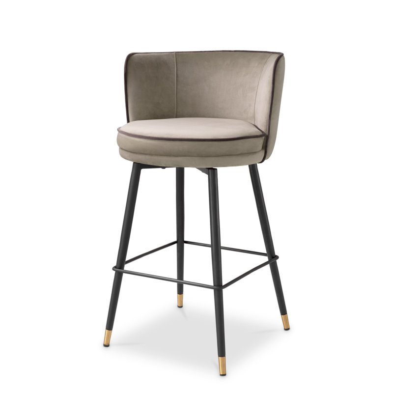 Bar Stool Grenada Velvet, Counter Stool (27.17" Seat Height), Savona Greige