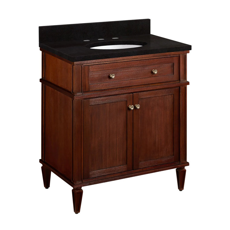 30" Elmdale Single Bathroom Vanity Set with Oval Undermount Sink, Arctic White Quartz, 8" Widespread, Soft White