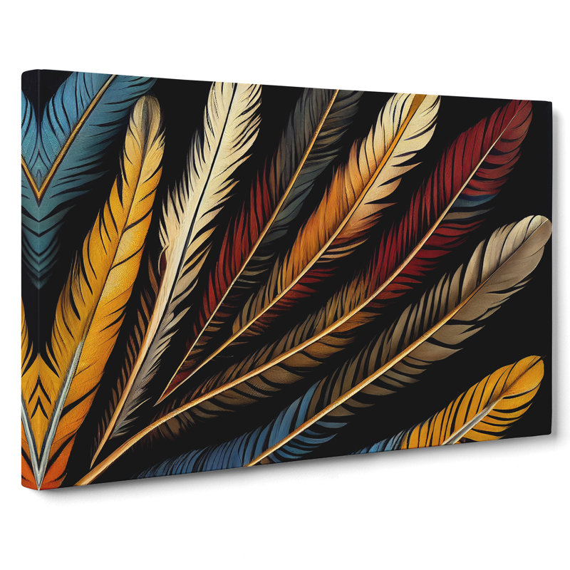 Divine Bird Feathers - Wrapped Canvas, 35cm H x 50cm W x 3cm D