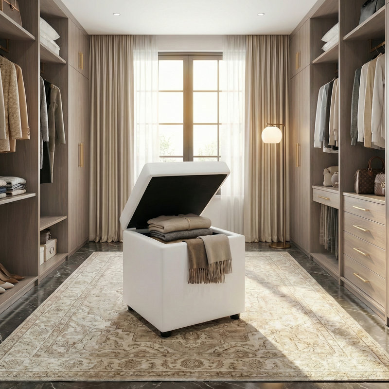 Tabouret haut de salon en cuir Pure