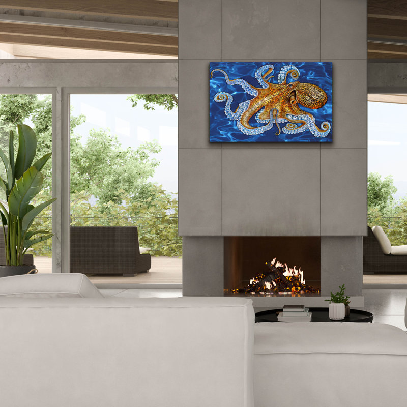  «Octopus» par Tim Jeffs, art mural sur toile, H 26 po x l 40 po