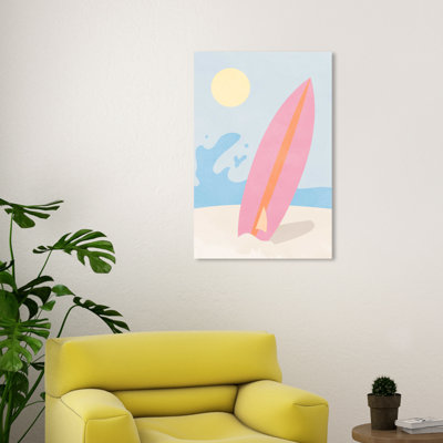 «Pink Summer Surf On Canvas» par Wynwood Studio, impression