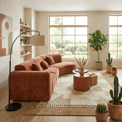 140" Curved Corner Sectionals, 3-Piece Sofa Set