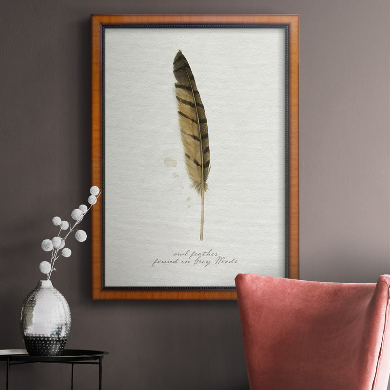 Toile encadrée Found Feather III de qualité supérieure - prête à être accrochée, H 20 po x l 16 po x P 2,5 po