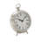 Roman Numeral Mechanical Tabletop Clock in Silver