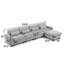 Canapé modulaire en L avec repose-pieds détachable, poches de rangement et porte-gobelets en forme de L, coussins lombaires inclus-584006158