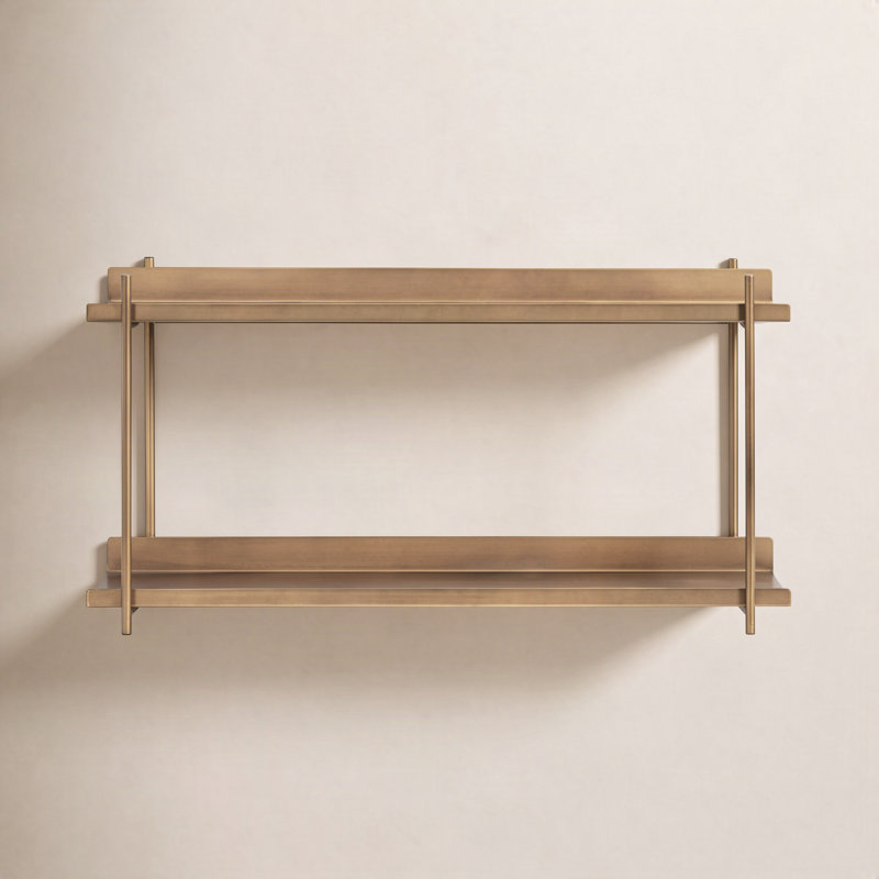 Bedford 2 Piece Metal Tiered Shelf, Gold