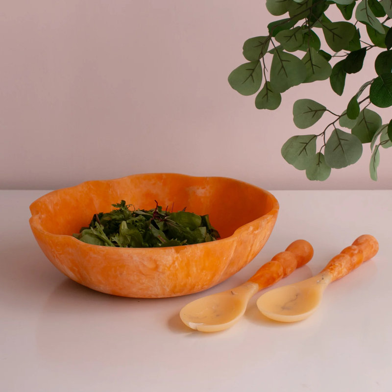 Resin Salad Servers, Tangerine
