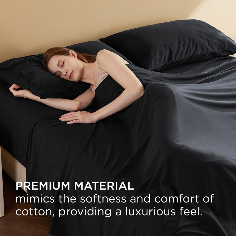 Draps de flanelle Holiday Vibe for Your Home, Noir, Ensemble de draps pour lit simple avec 1 drap-hous