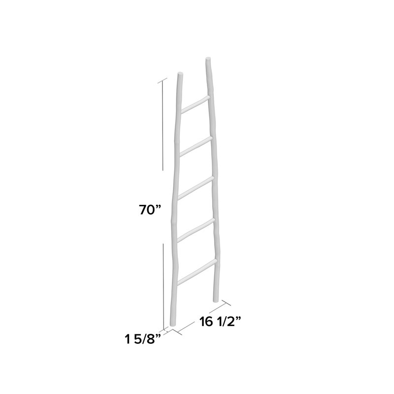 Archbald 5.9 ft Blanket Ladder, White Dipped
