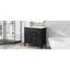 Meuble-lavabo 36 po avec lavabo, armoire de salle de bain avec tiroirs, cadre solide et panneau de fibres à densité moyenne, noir-1479077268