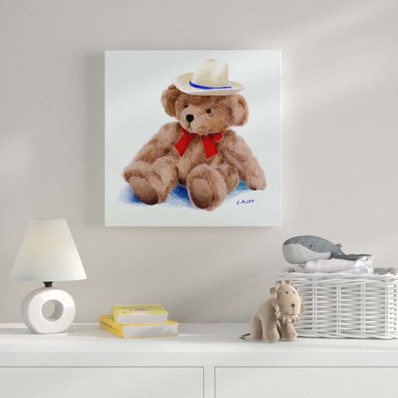 « teddy bear i », art sur toile, H 14 po x l 14 po x P 2 po