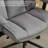 Genuine Leather Cross-leg Chair With Flip-up Armrests, Casters, Suitable For Home Offices, Dressing Areas, And Relaxation Zones, Gray-1997214992