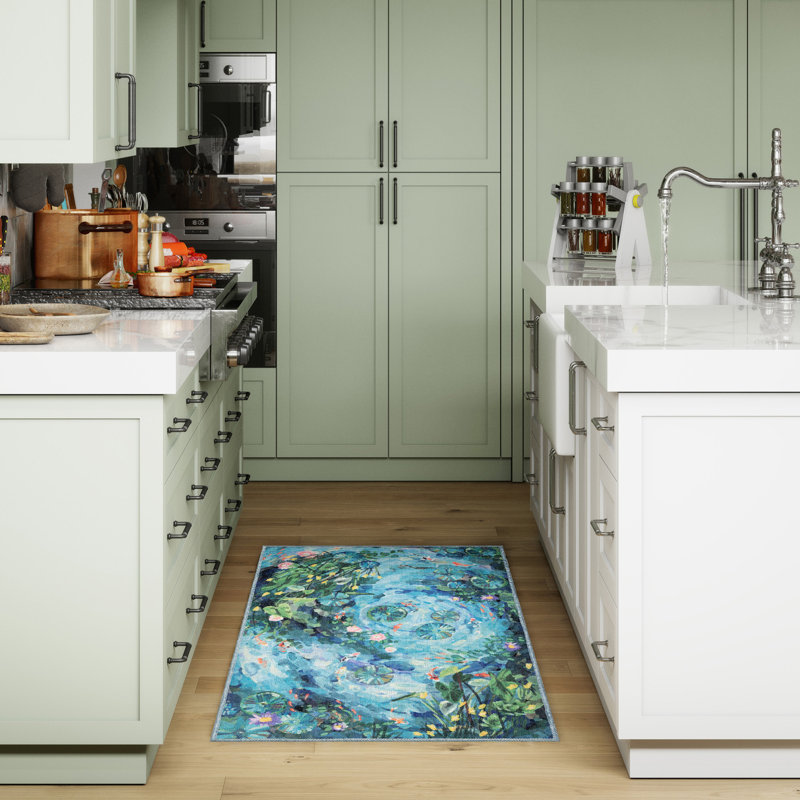 Tapis d'intérieur / extérieur Charron Peace Pond, Rectangle 2 pi 4 po x 3 pi 11 po