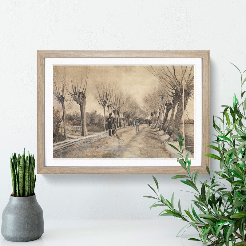 Road in Etten by Vincent Van Gogh - Picture Frame Painting, 48cm H x 65cm W x 2cm D, Oak Framed