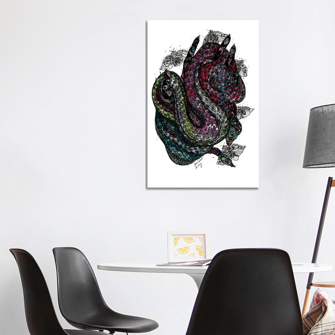 Pink Snake von Maria Susarenko - Giclée auf Leinwand ohne Rahmen Galerieverpackt