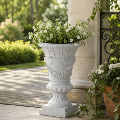 Garden Urn, Light Grey, 23.75" H