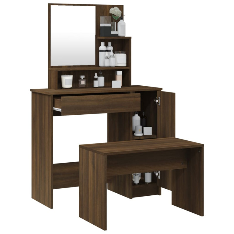 Makaliah Dressing Table, Brown Oak