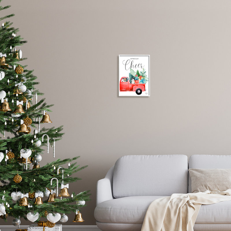 Répartissons la joie avec Truckoad, H 14 po x l 11 po x P 1,5 po, Giclée encadrée blanc bord de mer