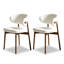 Chaise d'appoint blanche à dossier solide (ensemble de 2)